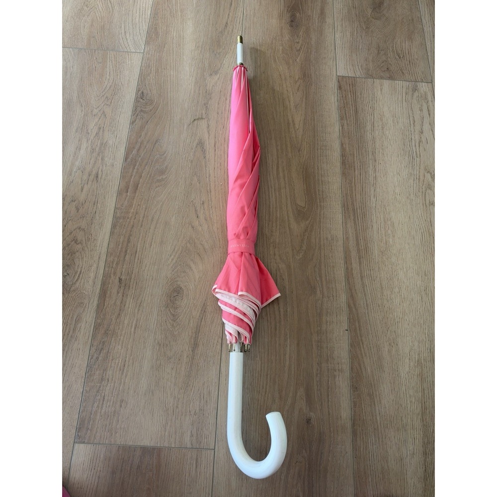 Pink Estée Lauder Classic Umbrella White Trim and Handle Sought After Vintage